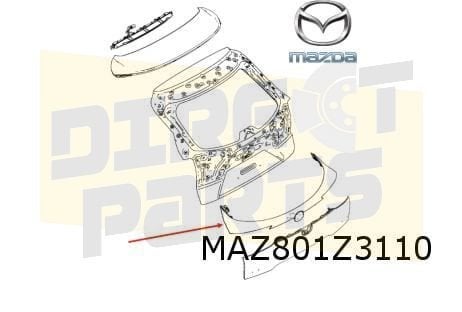 Mazda CX-30 achterkleplijst boven (42M) Deep Crystal Blue (8, -, Nieuw, Ophalen of Verzenden, Mazda