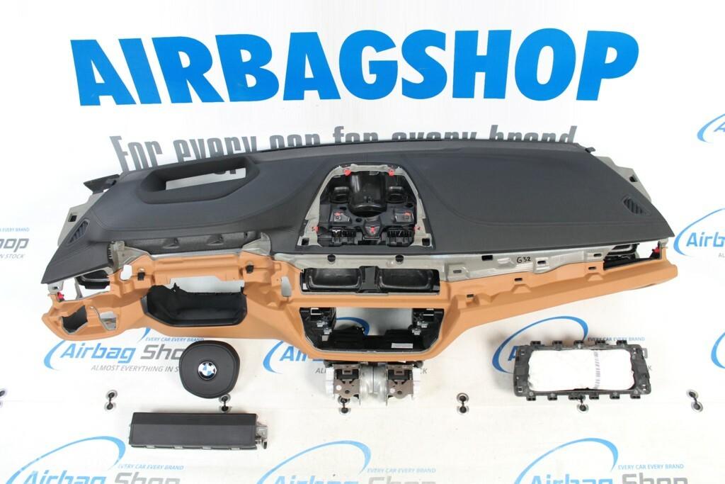 Airbag kit Tableau de bord M cuir brun HUD BMW 5 G30, Enlèvement ou Envoi, Utilisé