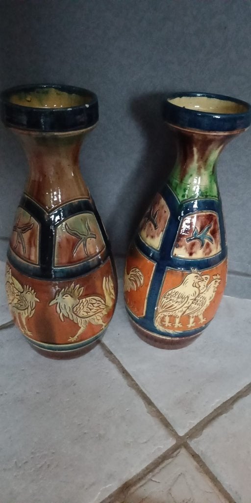 2 decoratieve vazen, Antiek en Kunst, Ophalen