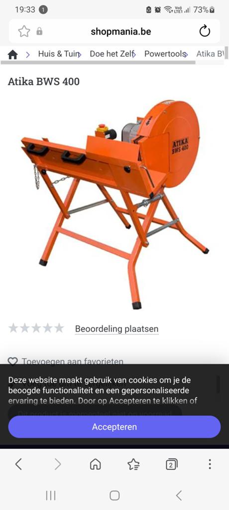 Zogoed als nieuwe zaagmachine bws400 atika., Ophalen