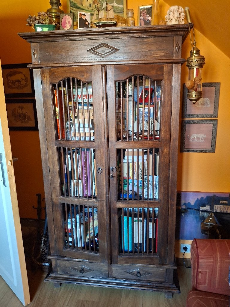 vitrine de style colonial ou asiatique en bois massif, Avec tiroir(s), 25 à 50 cm, Comme neuf, 50 à 100 cm