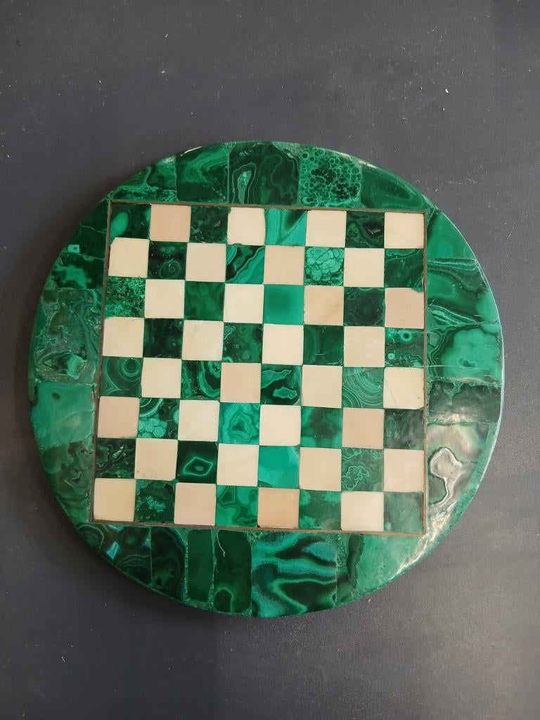 Schaakbord malachiet en witte marmer, Ophalen of Verzenden