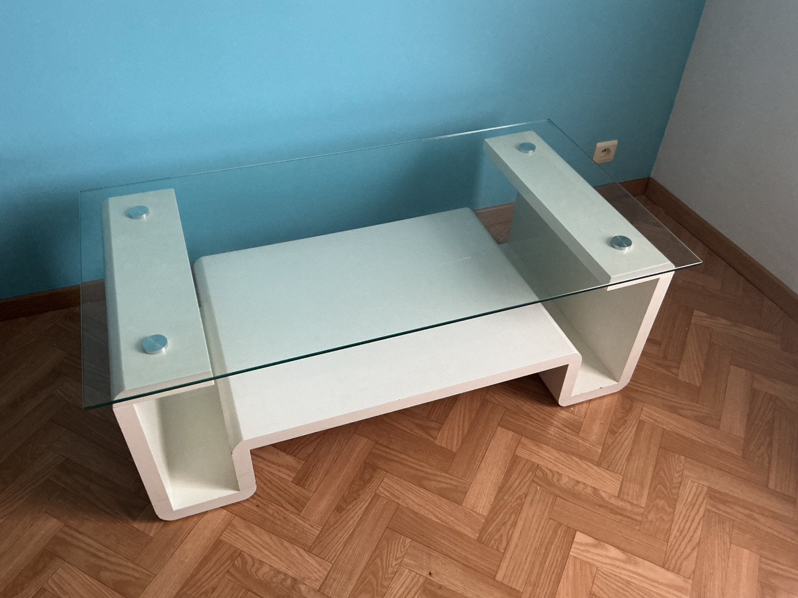 Salontafel met glas, Ophalen, Zo goed als nieuw, Glas