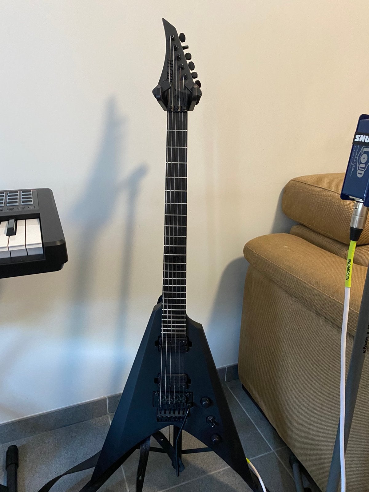 Solar v1.6 svart+, Muziek en Instrumenten, Snaarinstrumenten | Gitaren | Elektrisch, Zo goed als nieuw, Ophalen of Verzenden