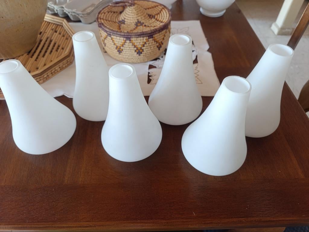 Lot 6 globes lustre verre translucide, Maison & Meubles, Lampes | Abat-jour, Enlèvement