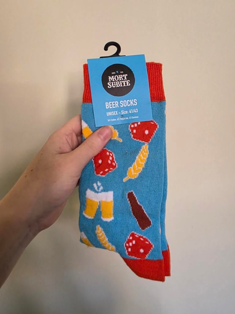 Sokken bier Mort Subite, Vêtements | Hommes, Chaussettes & Bas, Neuf, Taille 39 à 42, Enlèvement ou Envoi, Bleu