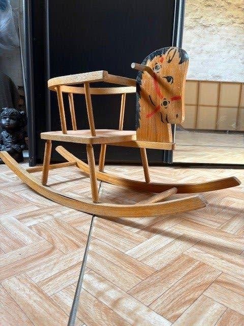 Vintage houten schommelpaard, Ophalen, Gebruikt