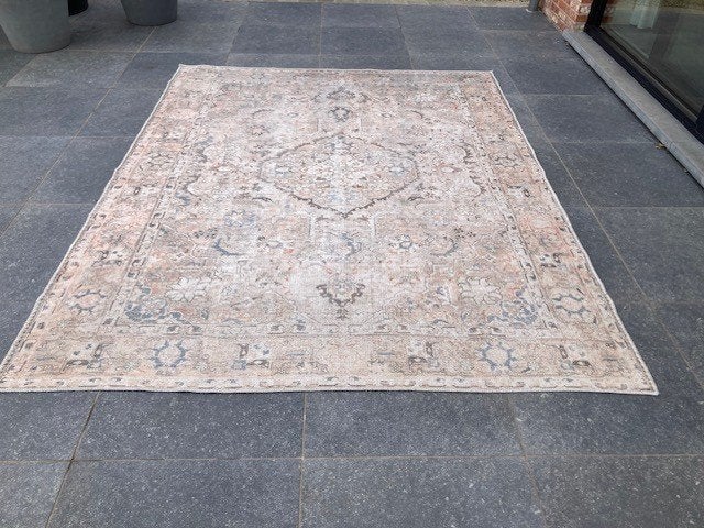 vintage tapijt 190 x 230, Maison & Meubles, Ameublement | Tapis & Moquettes, Crème, 200 cm ou plus, 150 à 200 cm, Comme neuf