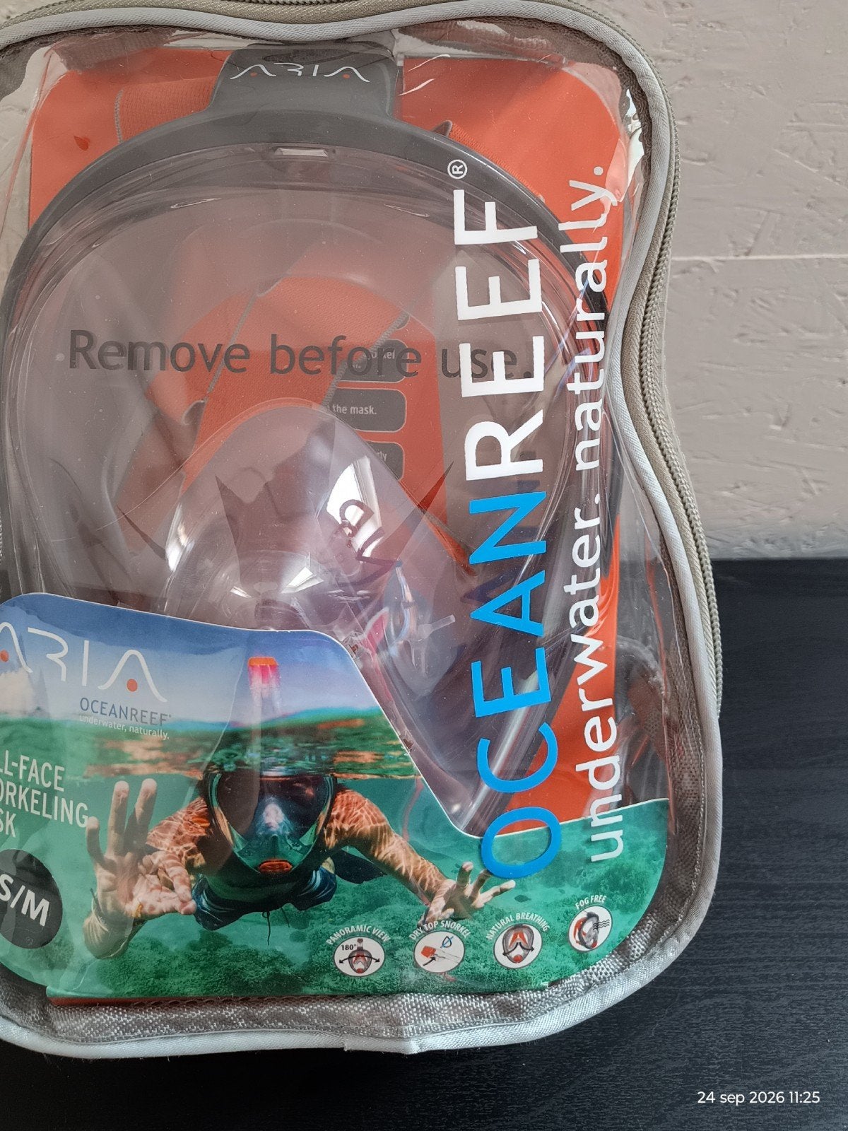 Full face snorkel masker Aria Ocean Reef NIEUW, Watersport en Boten, Ophalen, Nieuw, Snorkel