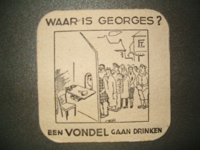 Tapis à bière Vondel Meulebeke 8 : R/F : 95 x 95 mm, Enlèvement ou Envoi, Utilisé, Sous-bock