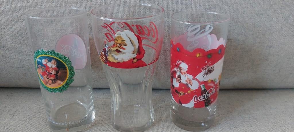 3 verres coca cola Noël, Enlèvement ou Envoi