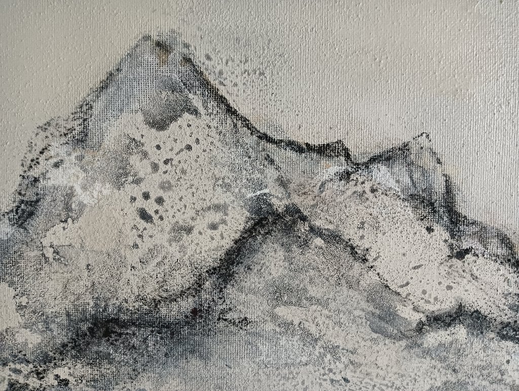 Rob Jacobs - De Alpen, Antiek en Kunst, Landschap, Ophalen of Verzenden, Gemengde techniek, Passe-partout