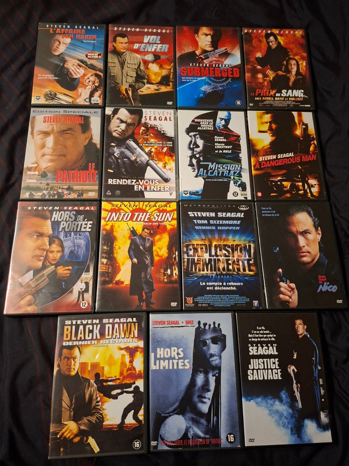 A vendre 15 dvd Steven Seagal, Action, Enlèvement ou Envoi, Néerlandais, Comprend un boîtier