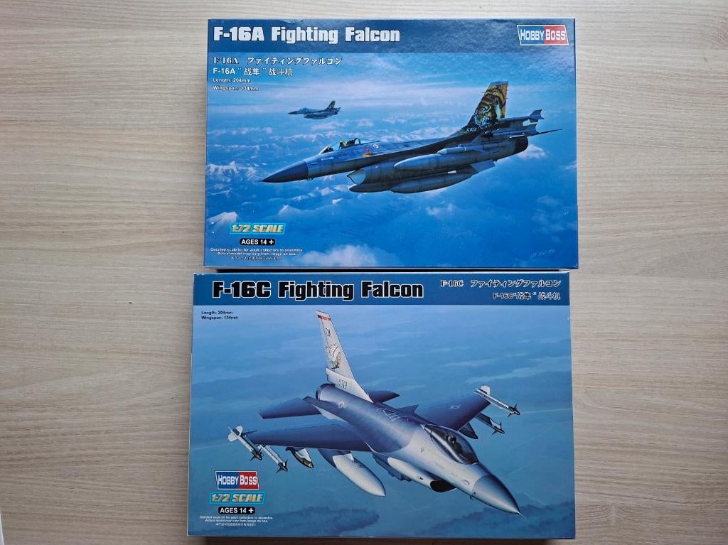 2x HobbyBoss F-16, Hobby en Vrije tijd, Overige merken, 1:72 tot 1:144, HobbyBoss, HobbyBoss