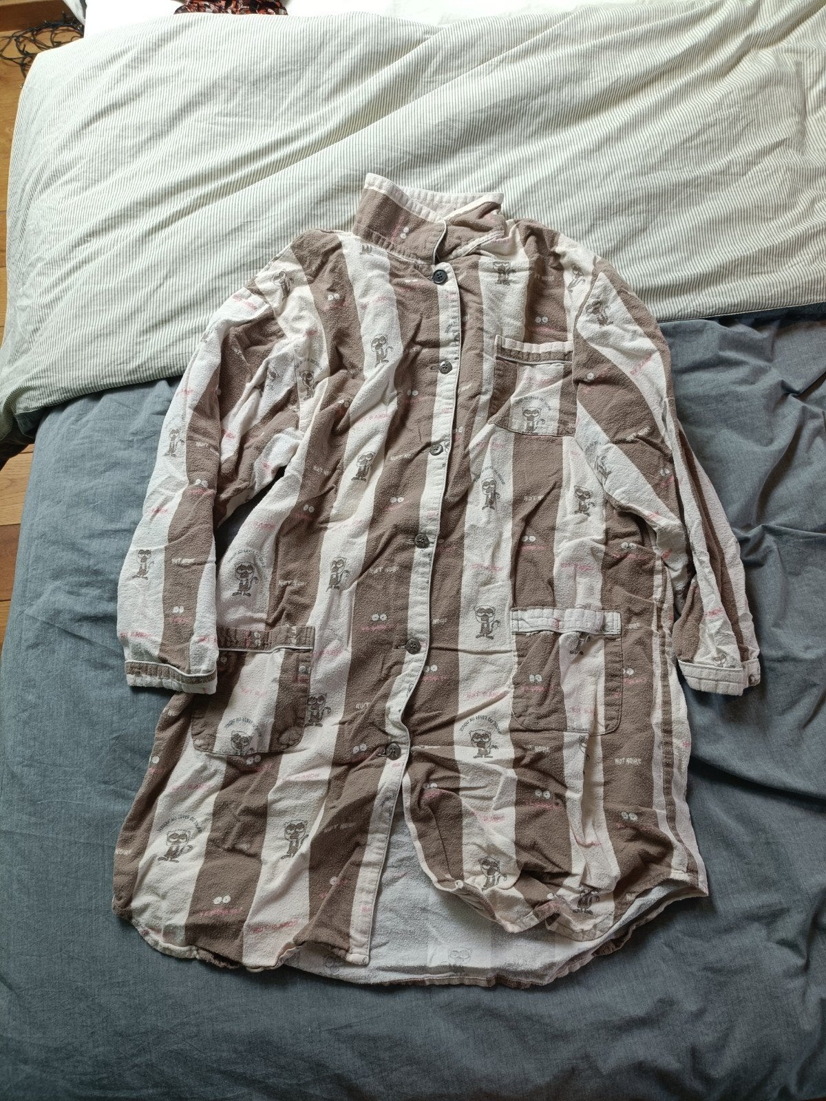 bruine en witte pyjama-jurk, Jusqu'au lever du jour, Ophalen of Verzenden, Gedragen, Maat 38/40 (M)