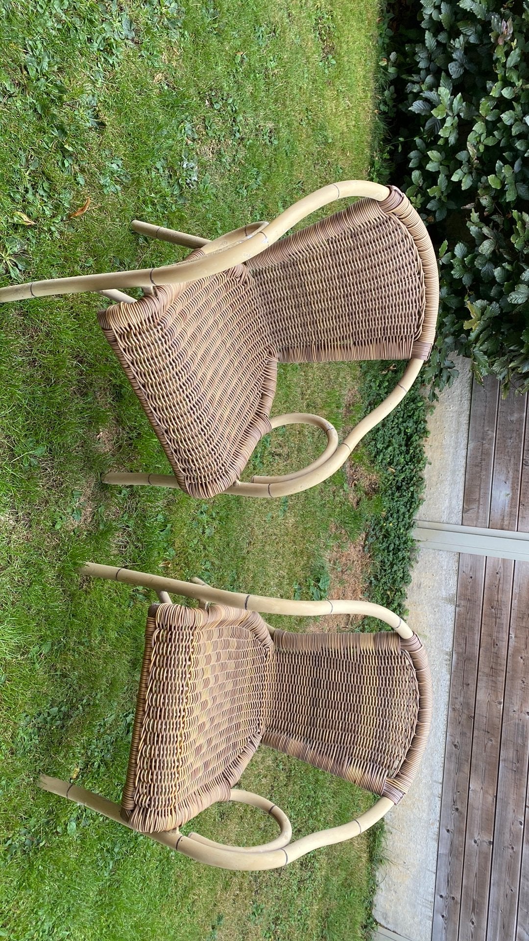 Rieten stoelen, Tuin en Terras, Ophalen, Zo goed als nieuw
