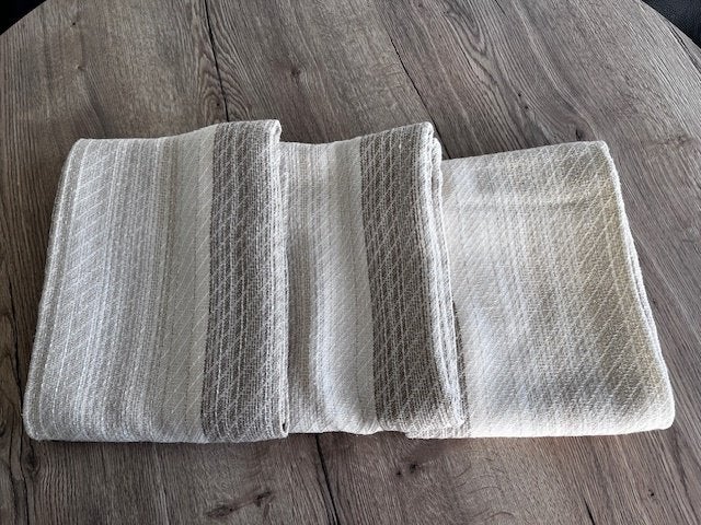 Overgordijnen / draperieën ( 3 stuks ), Huis en Inrichting, Ophalen of Verzenden, Zo goed als nieuw, Beige, Overgordijn