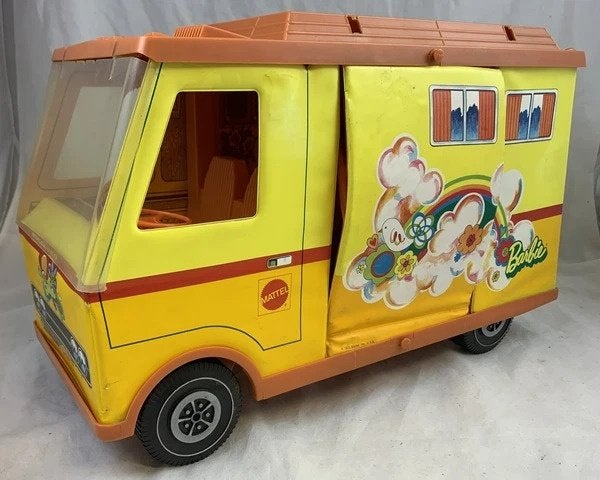Mattel Barbie Country Camper Woonwagen Vintage Geel Oranje, Kinderen en Baby's, Verzenden, Zo goed als nieuw, Barbie