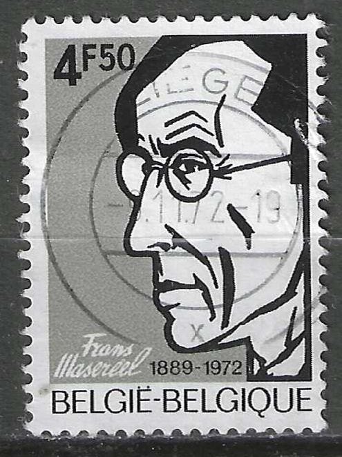 Belgique 1972 - Yvert/OBP 1641 - Frans Masereel (ST), Envoi, Affranchi, Oblitéré, Art