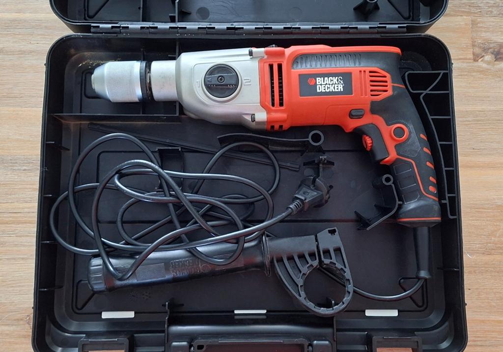 Black & Decker KR911K Klopboormachine – 910W – In Koffer, Enlèvement, Utilisé, Perceuse