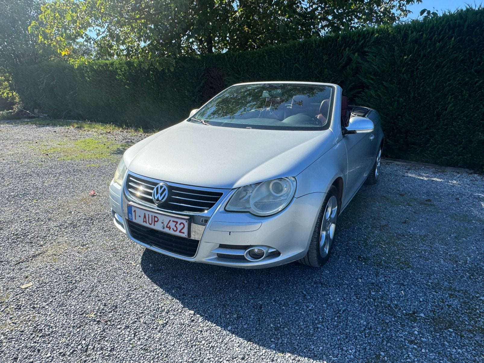 Volkswagen Eos cabrio 1.6 fsi benzine met keuring, Autos, Cuir, Argent ou Gris, Cabriolet, Euro 4