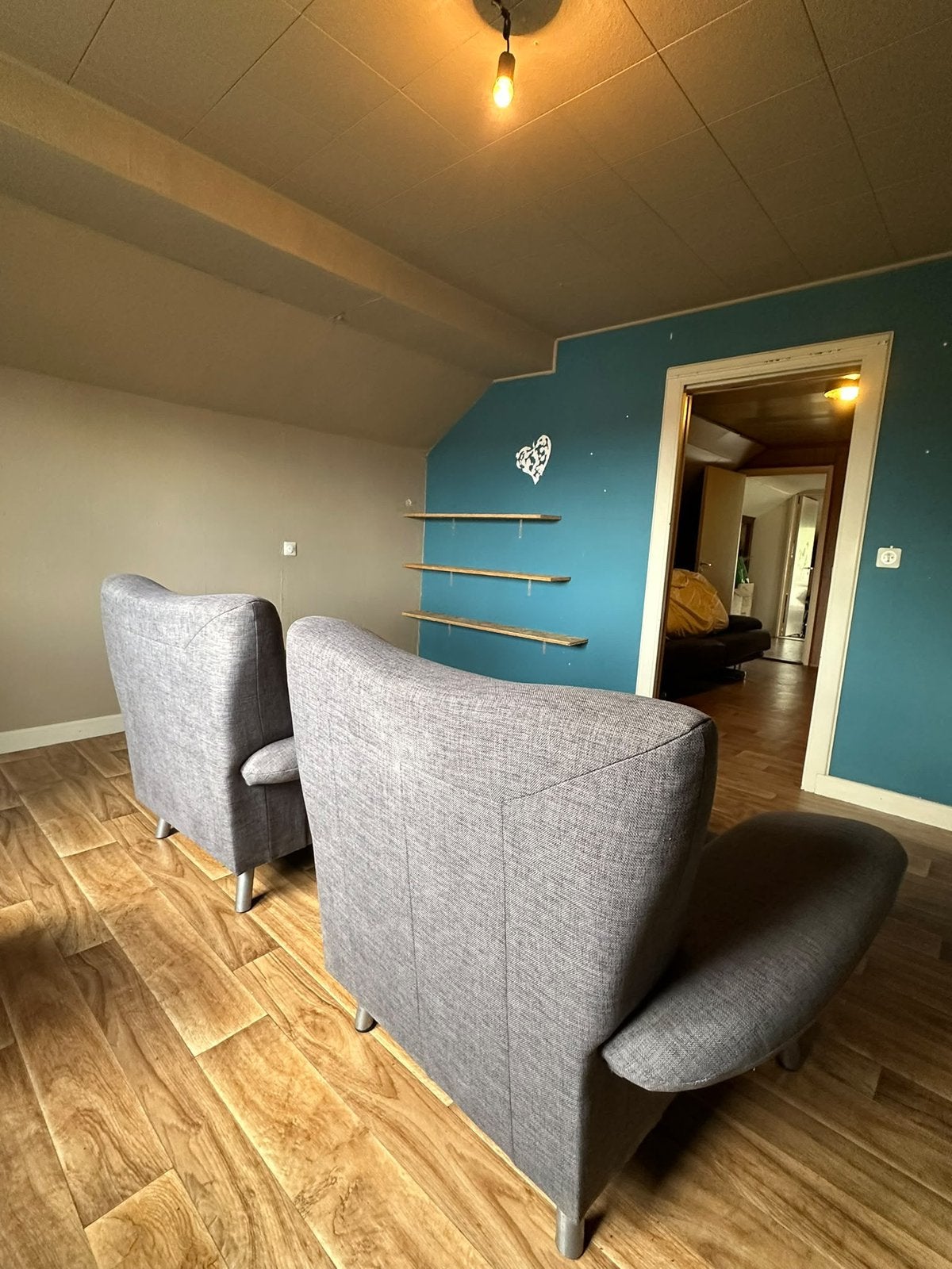 Zetels 2 x 2 zit en 2x 1 zit, Huis en Inrichting, Ophalen, Overige maten, Licht grijze stof, Zo goed als nieuw