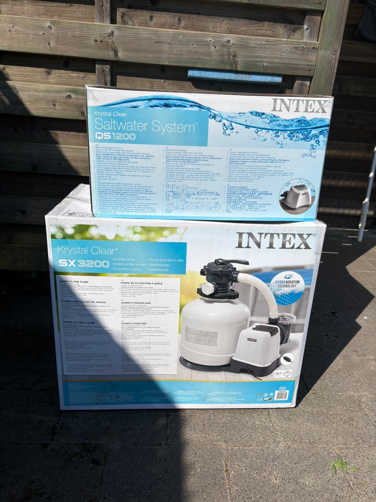 Zandfilterpomp en zoutwatersysteem intex krystal clear, Tuin en Terras, Ophalen, Nieuw, Zwembadpomp