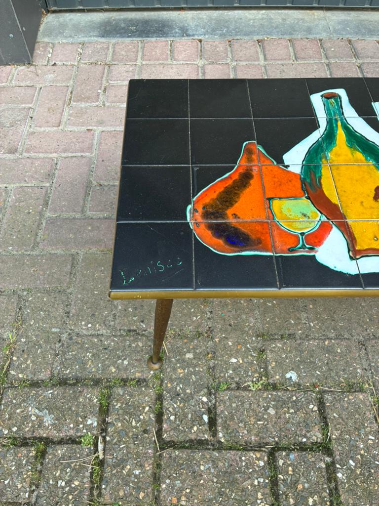 Denisco - table basse vintage en céramique - UNIQUE, Antiquités & Art, Art | Objets design, Enlèvement