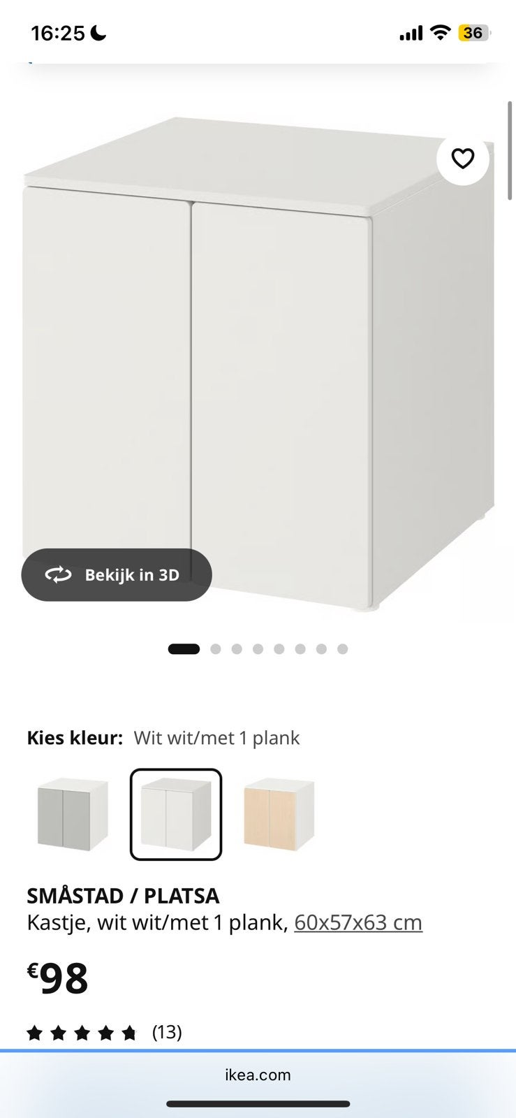 Ikea smastad/platsa kinderkastje met legplank, Huis en Inrichting, Kasten | Kleerkasten, Ophalen, Gebruikt