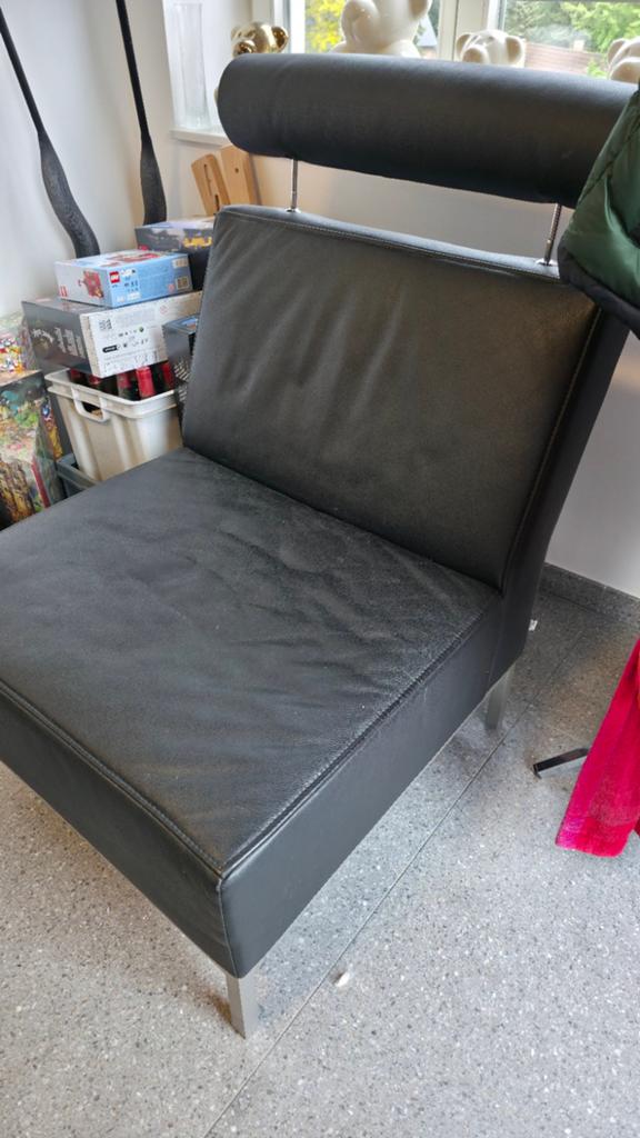 Gratis Jori zwart leer, Huis en Inrichting, Fauteuils, Leer