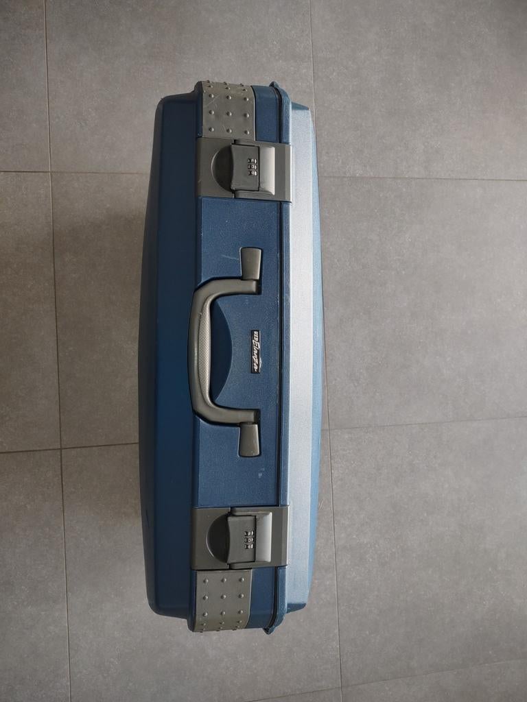 Blauwe grote harde valies, Handtassen en Accessoires, Koffers, Ophalen, Gebruikt, Hard kunststof, Wieltjes