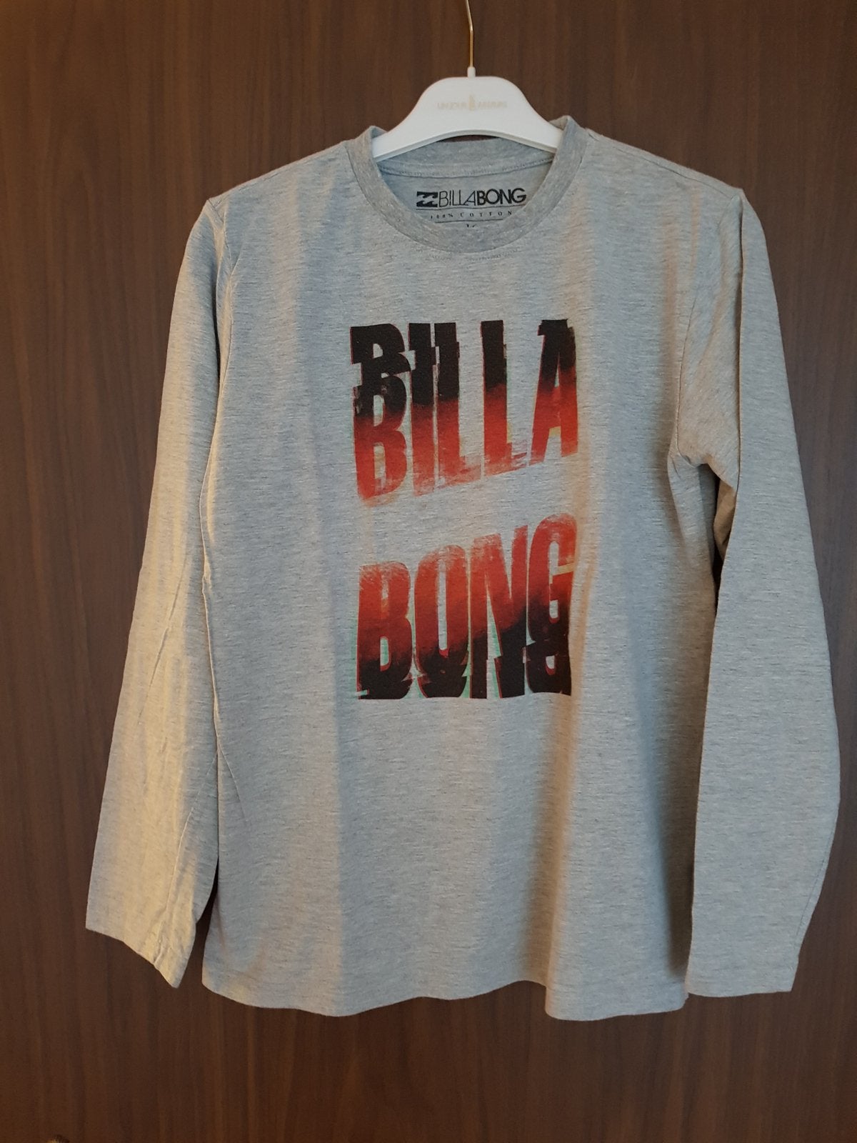 T-Shirt, grijs, billa bong, lg mouw, 16 jaar, goede staat, Enlèvement, Comme neuf