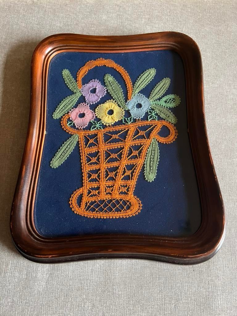 kantwerk in kader, Hobby en Vrije tijd, Ophalen of Verzenden, Zo goed als nieuw