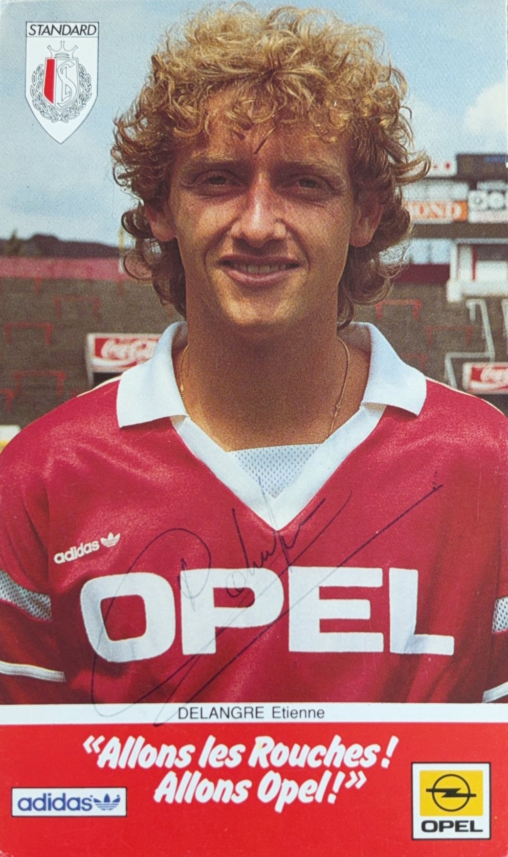 Spelerskaart Etienne Delangre - Standard Luik - 1988/1989, Verzenden, Zo goed als nieuw, Spelerskaart