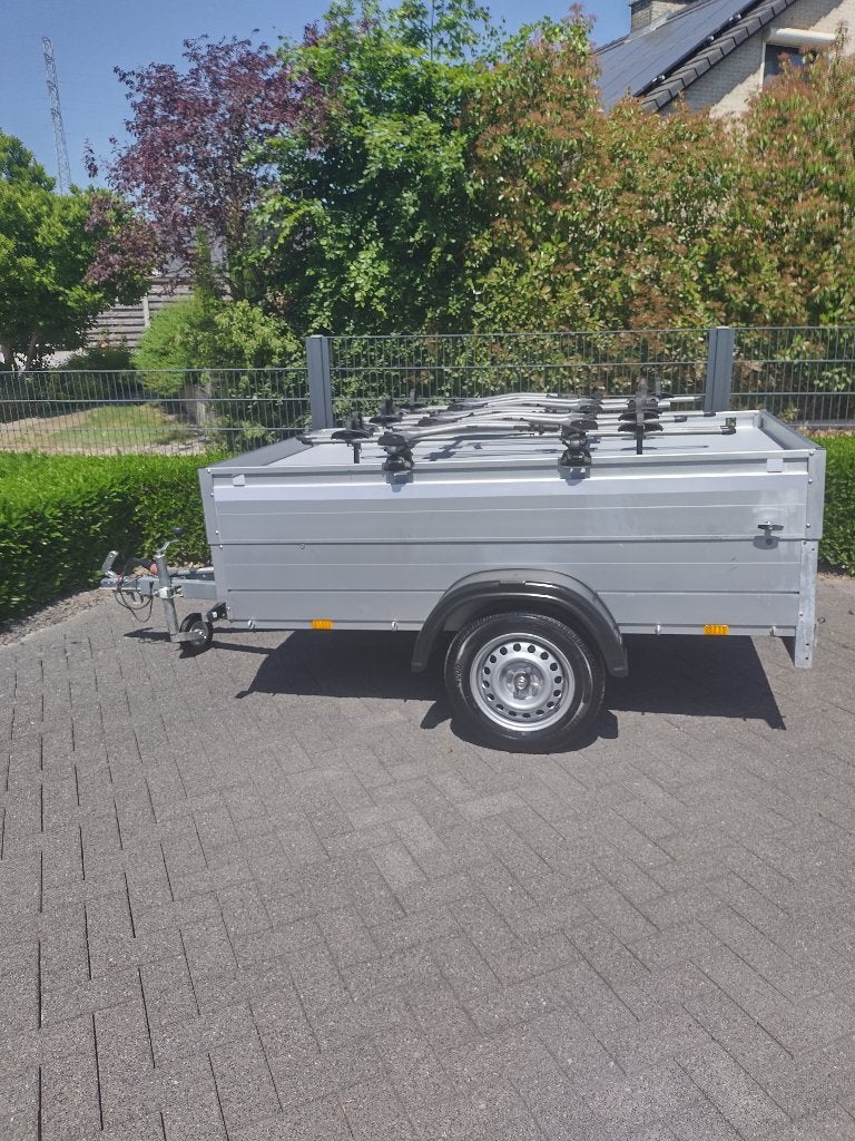 Anssems bagage aanhangwagen ongeremd met Thule fietsdragers, Ophalen, Zo goed als nieuw