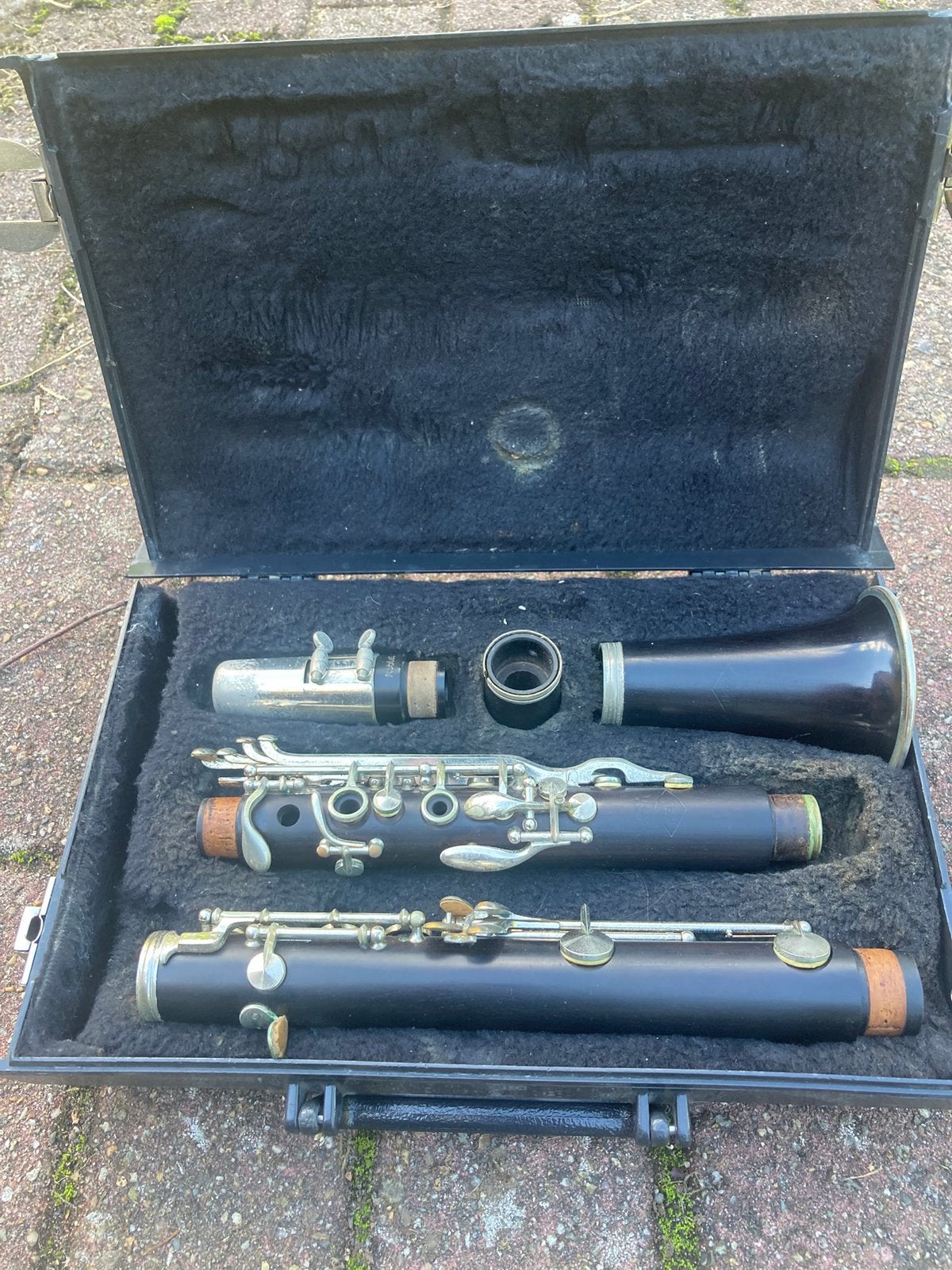 2 klarinetten, 2 alt saxofoons en 1 bastrombone, met koffer, Ophalen, Gebruikt, Houtblazer, Met koffer of draagtas