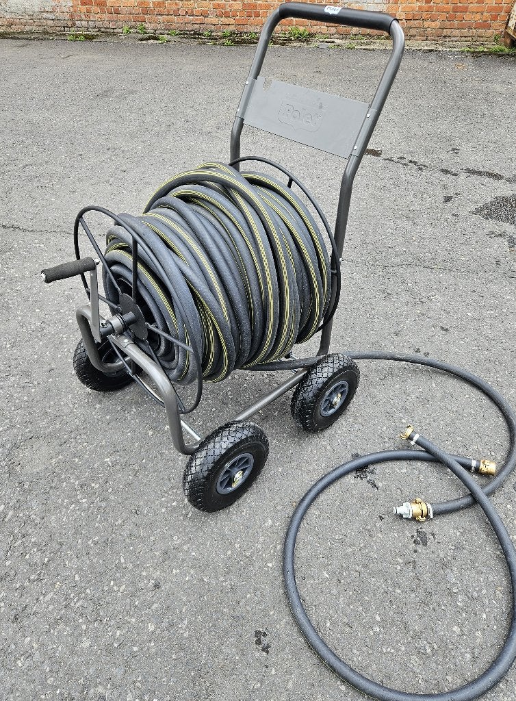 Chariot dévidoir tuyau pro Polet + Tuyau EPDM 80m industriel, Jardin & Terrasse, Tuyaux d'arrosage, Utilisé, Dévidoir, Enlèvement ou Envoi