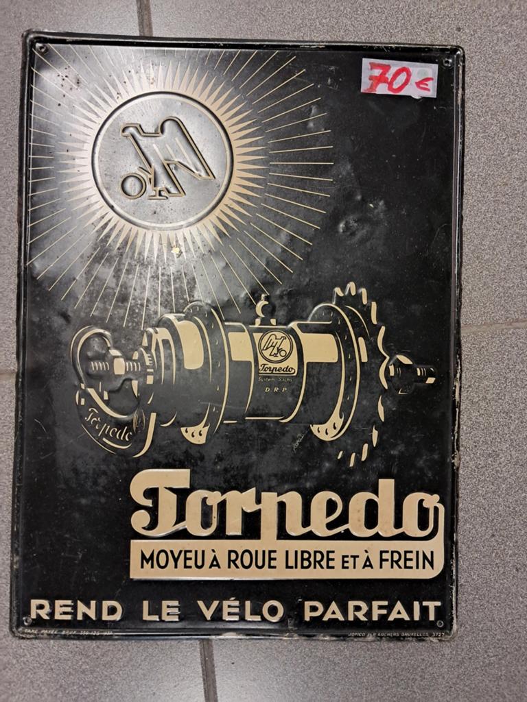 Reclamebord Torpedo fietsonderdelen, Verzamelen, Ophalen of Verzenden, Reclamebord
