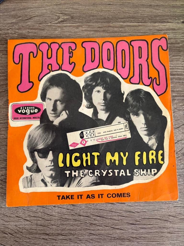 THE DOORS VINYL DISQUE 45 t. VOGUE 1967 collector ! Beau., Enlèvement ou Envoi, Comme neuf