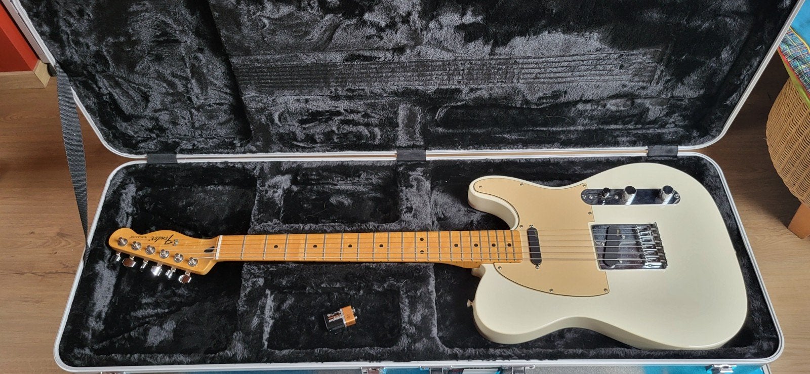 Fender MM telecaster arctic white met actieve EMG pick-ups., Enlèvement, Utilisé, Solid body, Fender