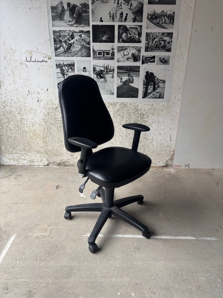 Chaise de bureau simili, Maison & Meubles, Enlèvement, Utilisé, Noir, Chaise de bureau
