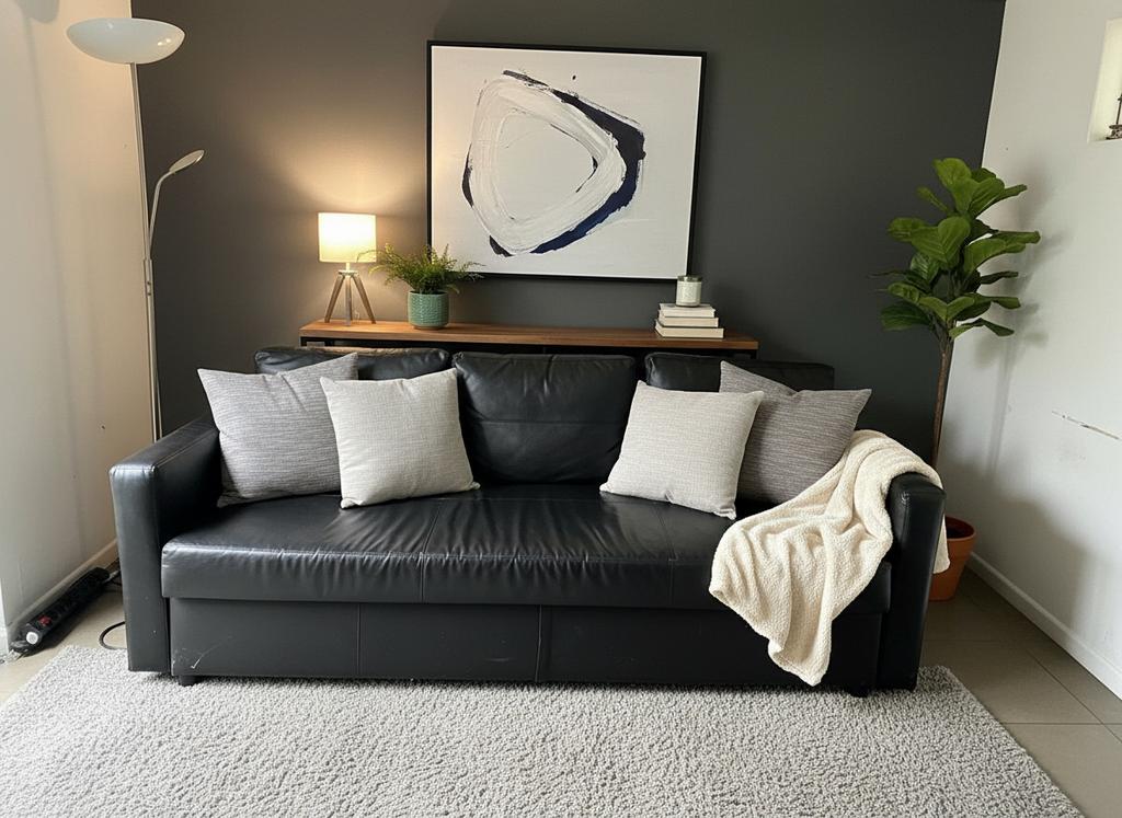 Ikea FRIHETEN 3-zitsslaapbank, Huis en Inrichting, Ophalen, Gebruikt, Zwart, Tweepersoons