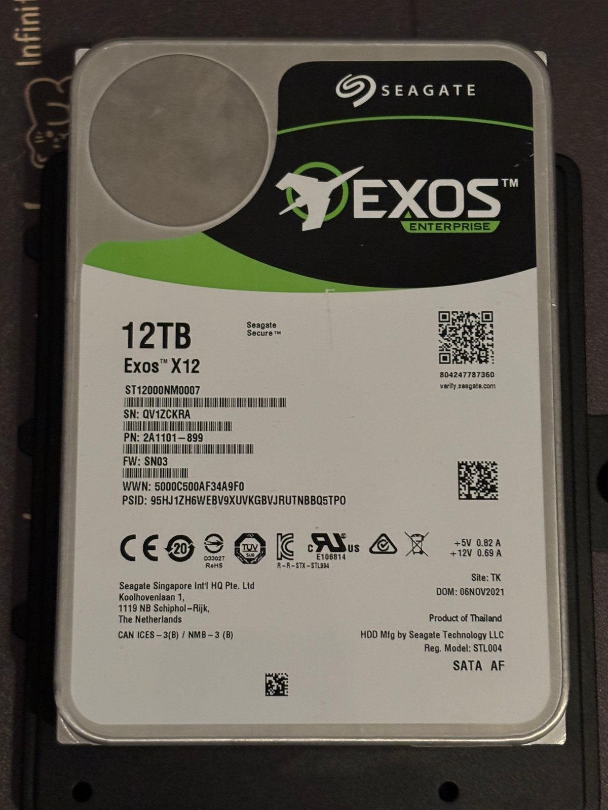 Seagate Enterprise HDD 12T, Informatique & Logiciels, Interne, Comme neuf, Enlèvement, SATA