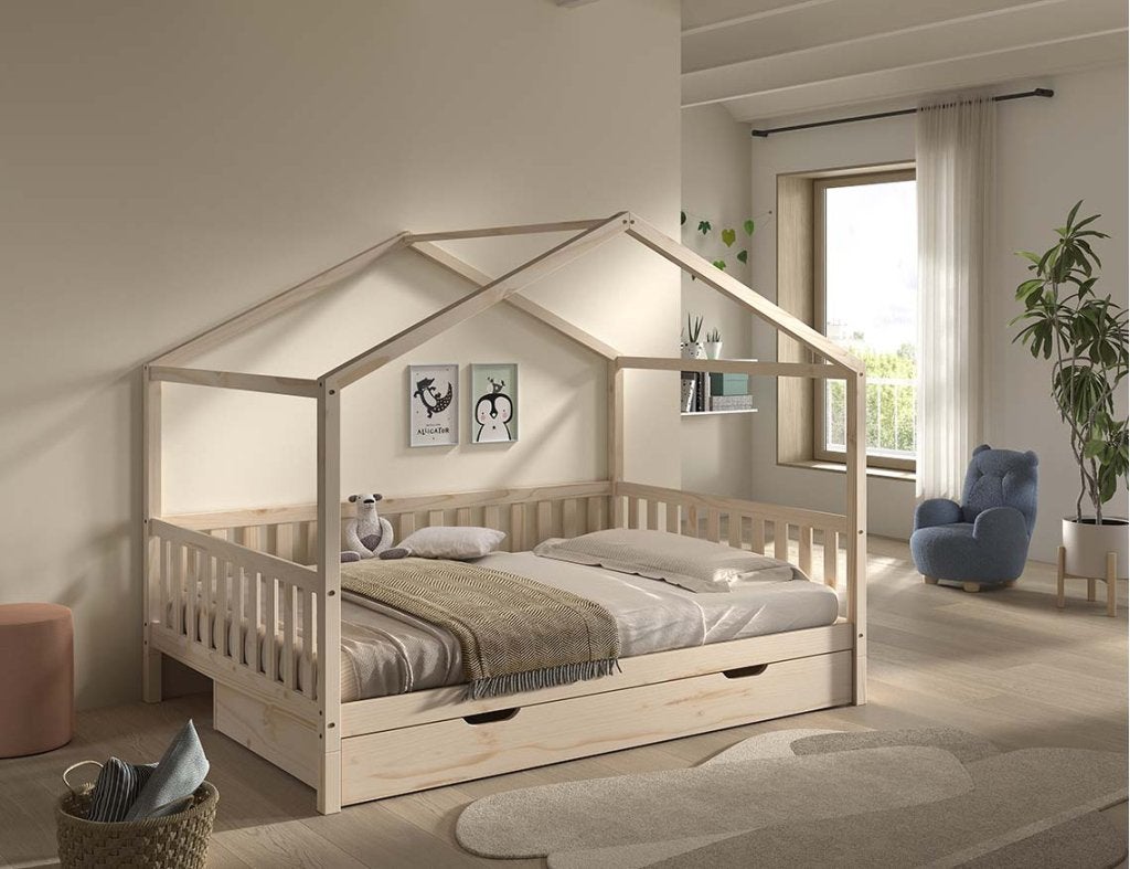 Dallas Combo 2-persoons huisbed (hoog) - 140x200 - Natuur