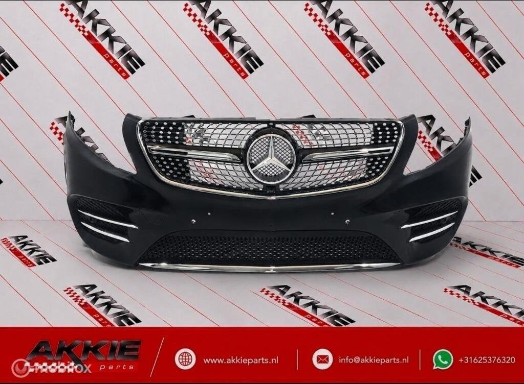 W447 V KLASSE VOORBUMPER GRILLE COMPLEET VITO Mercedes, Gebruikt, Voor, Ophalen of Verzenden, Bumper