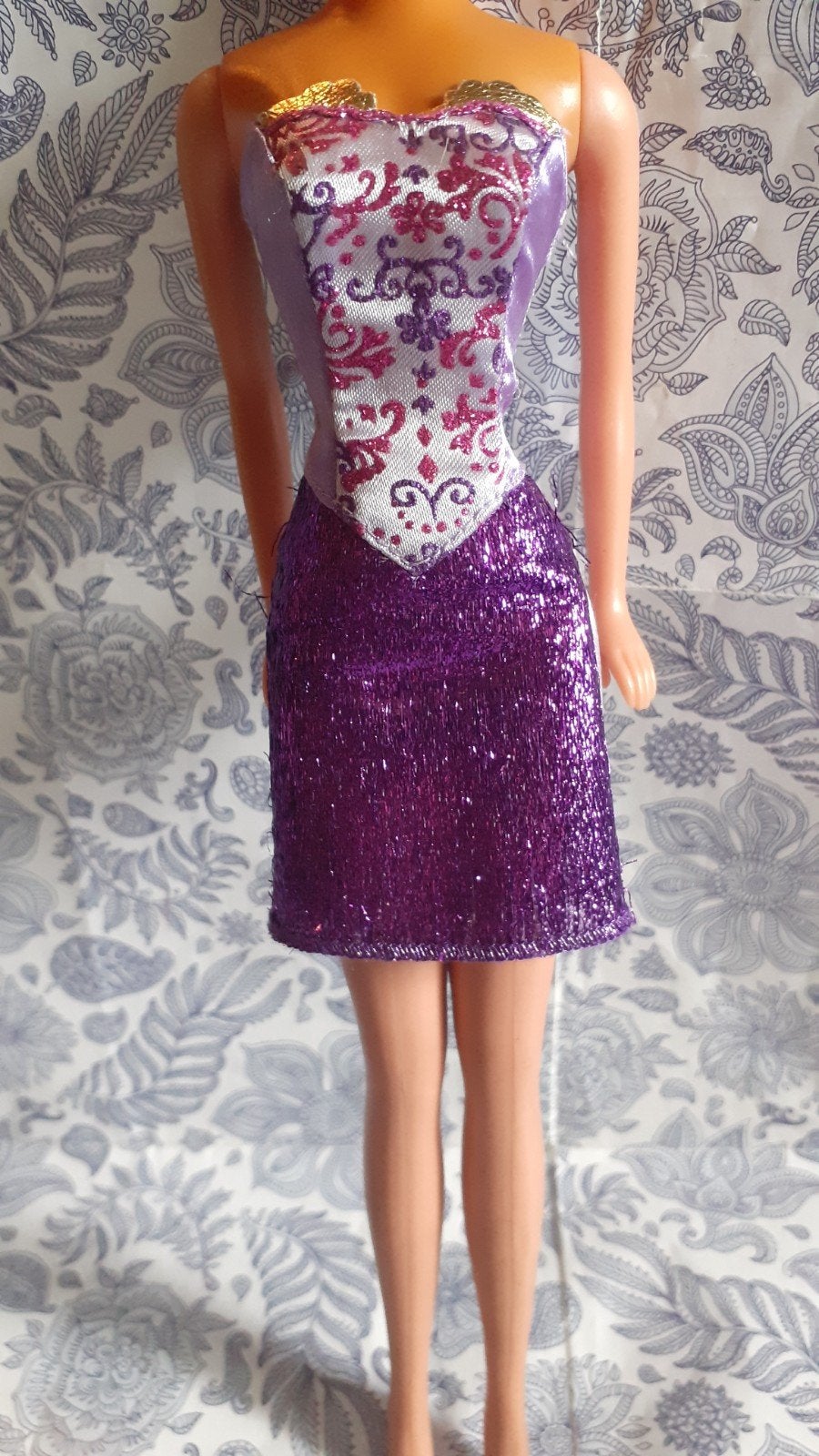 robe bustier barbie mauve paillette, Enlèvement ou Envoi, Utilisé, Poupée