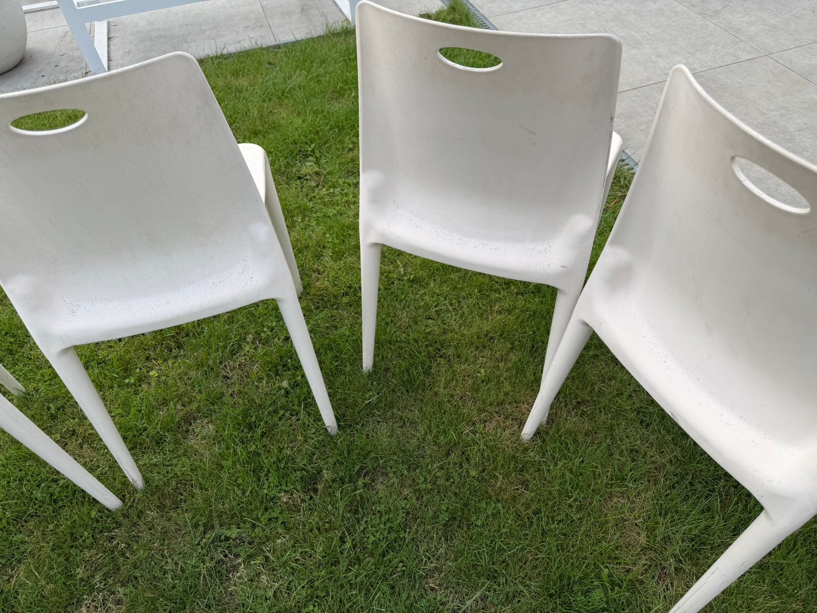 6 Tuinstoelen, Ophalen, Gebruikt, Kunststof, Stapelbaar