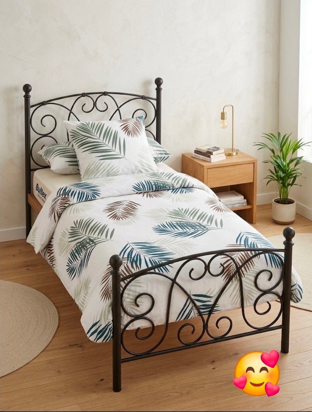 Lit 1 personne en métal + Sommier réglable Bultex, 90 cm, 210 cm, Enlèvement, Une personne