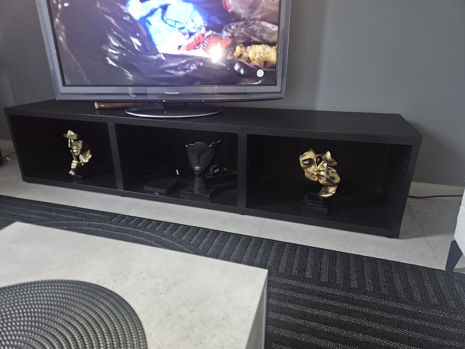 Meuble tv noir ikea 180/40/40, Enlèvement, Comme neuf
