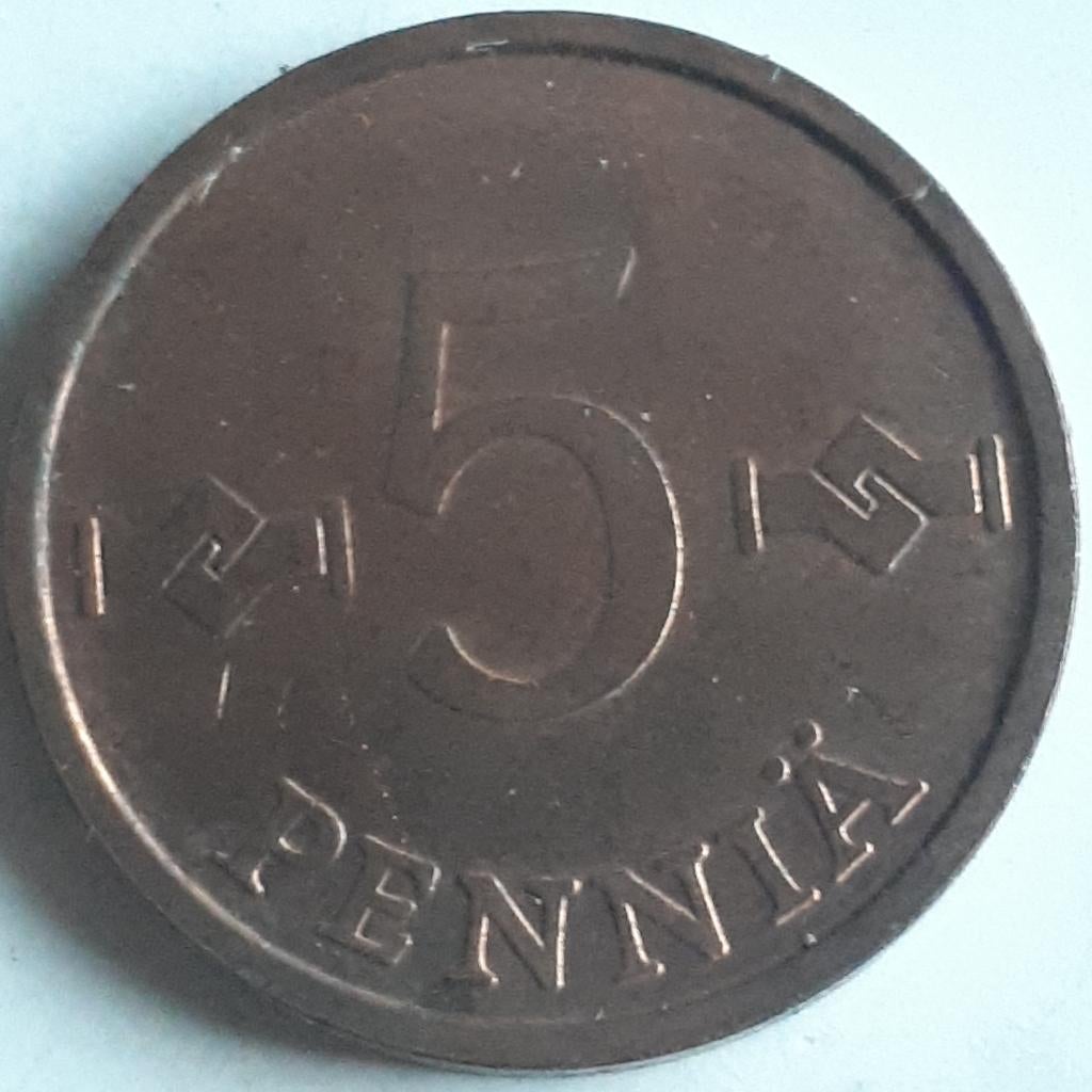 FINLANDE : 5 PENNIA 1977 KM 45, Enlèvement ou Envoi, Autres pays, Monnaie en vrac